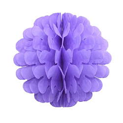 Бумажное украшение Цветочный шар-соты 25 см, сиреневый