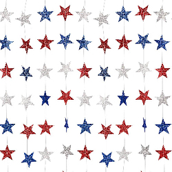 Гирлянда "Звезды" блеск/металлик 7 см х 4 м, триколор